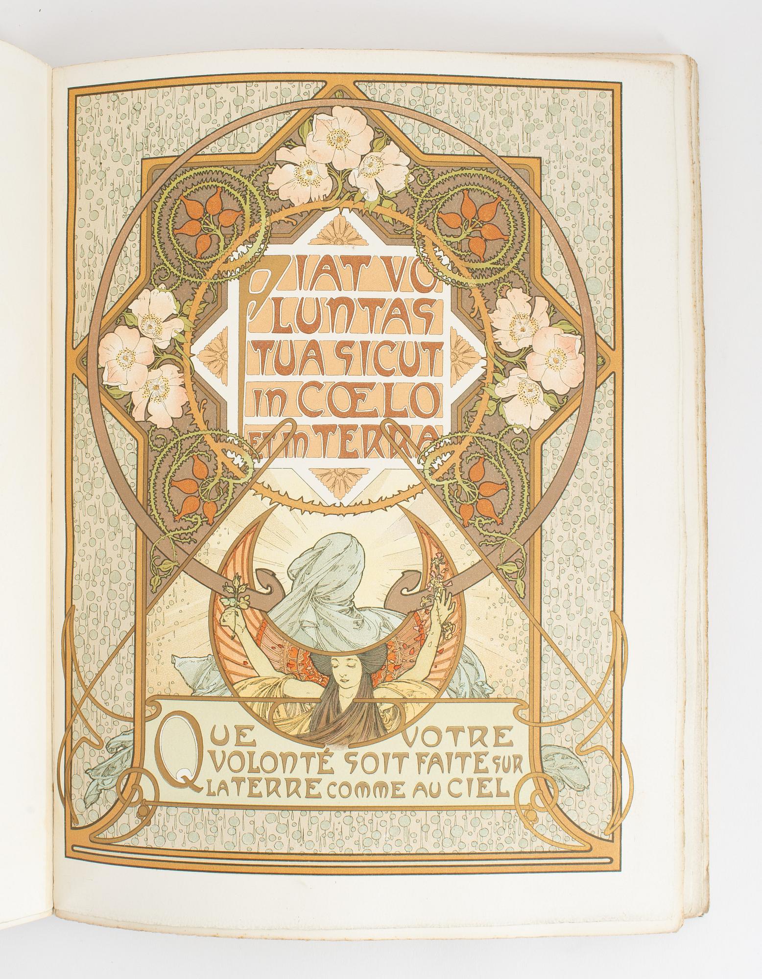 Mucha: Le Pater, with beautiful Art Nouveau lithographs.