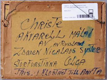 OLGA ALEXANDROVNA (STORFURSTINNAN), akvarell, sign.