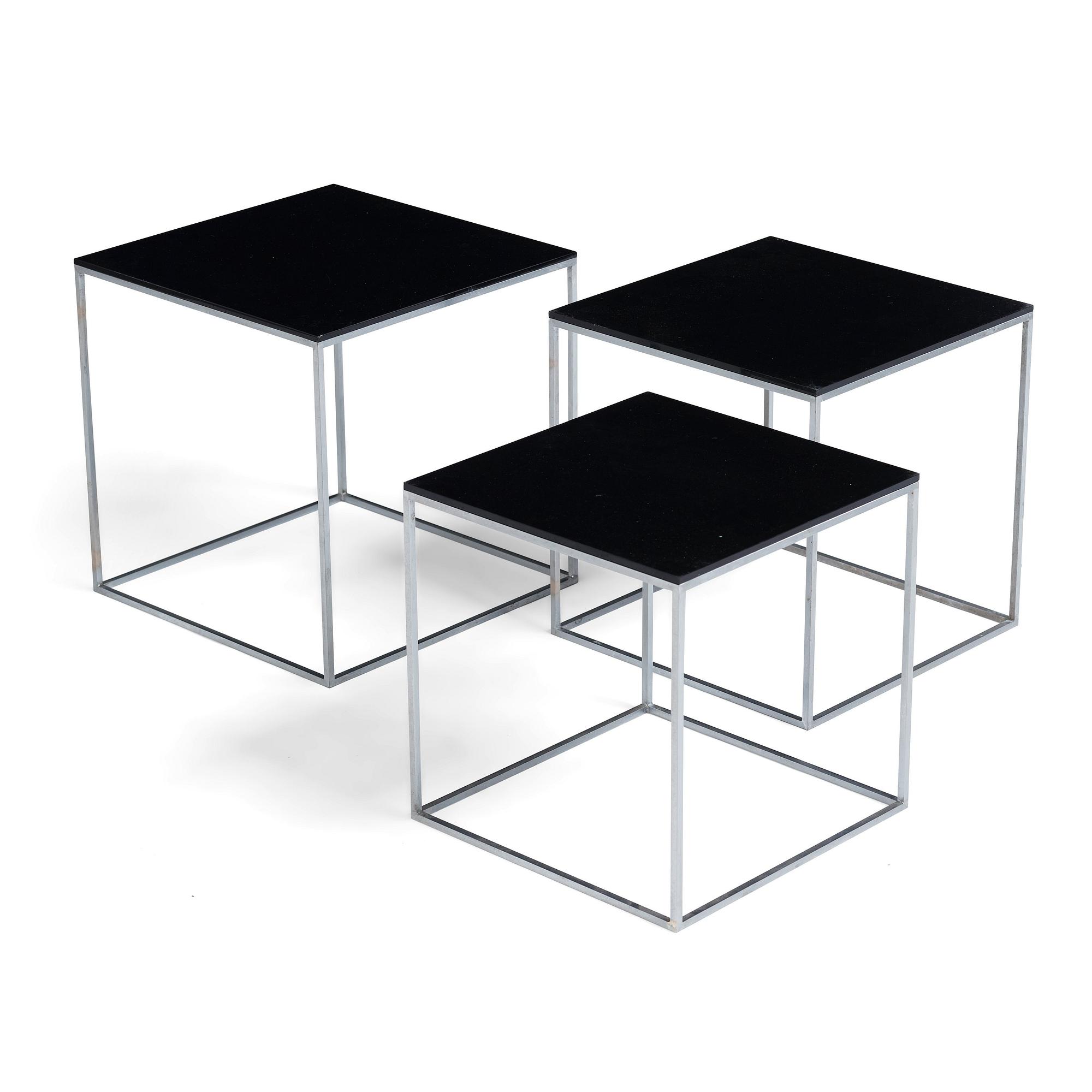 Poul Kjaerholm, a set of "PK-71" occasional tables, probably for E Kold Christensen, Denmark.