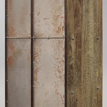 Jonas Bohlin, a stained and patinated oak and iron cabinet 'Slottsbacken', Källemo, Sweden circa 1987.