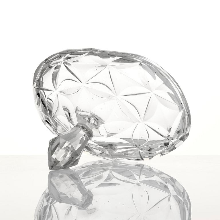 Skål med lock och fat, glas. Anglo-irisk, 1800.