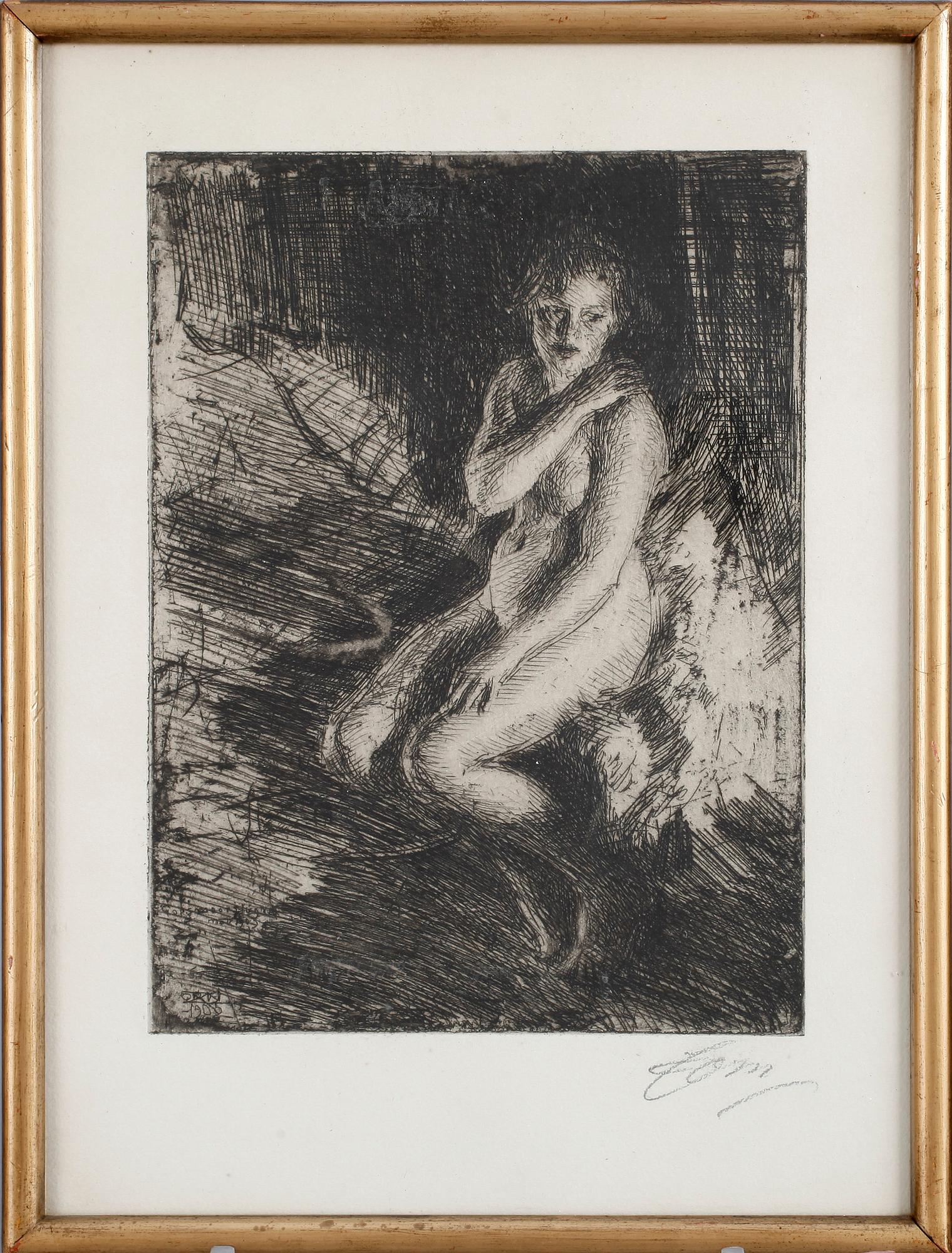 ANDERS ZORN, etsning, sign.