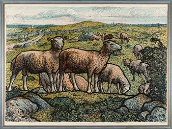 LITOGRAFISKT TRYCK, efter Nils Kreuger, 1900-talets första hälft.