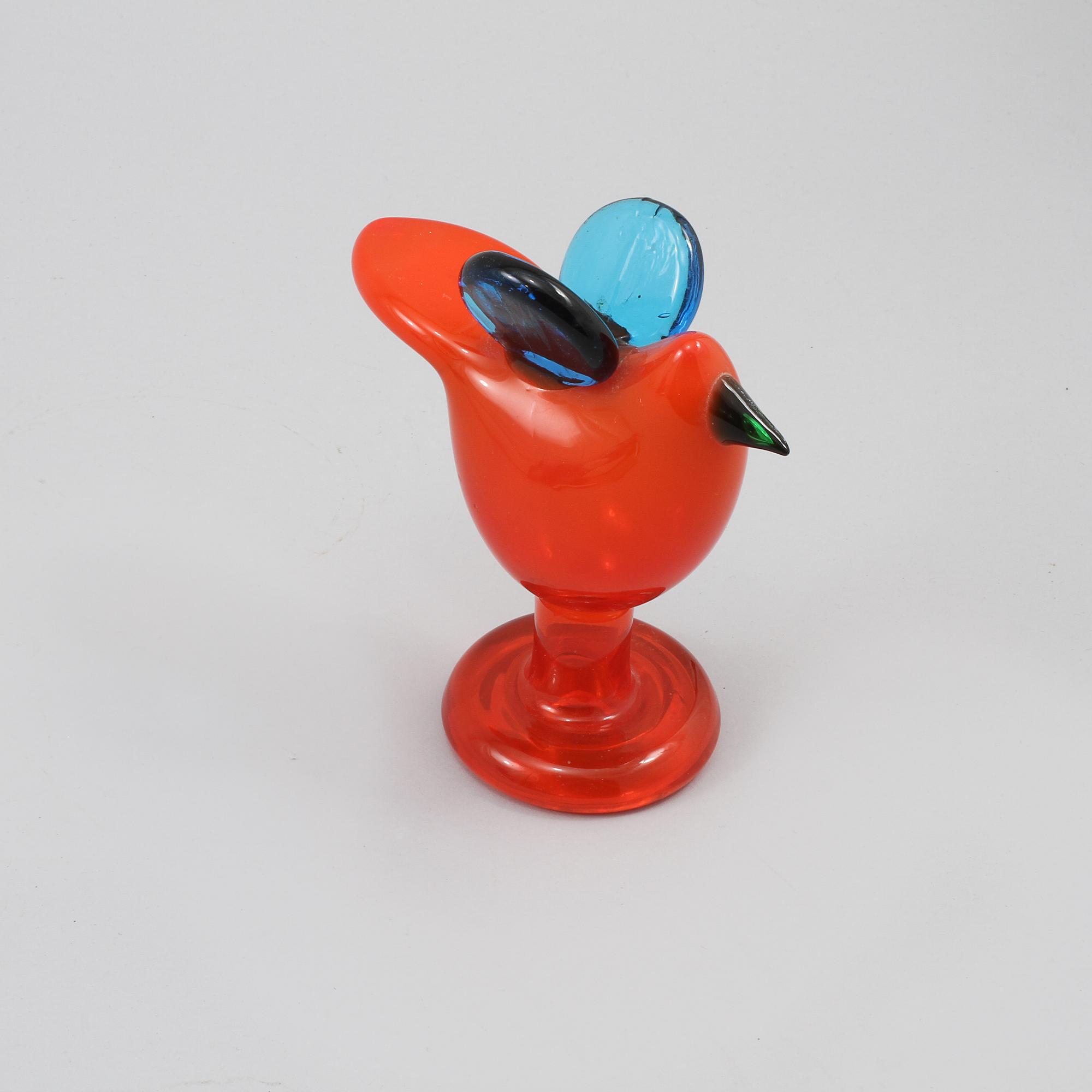 FIGUR, glas, Oiva Toikka, Nuutajärvi, Notsjö, signerad, 1900-talets andra hälft.