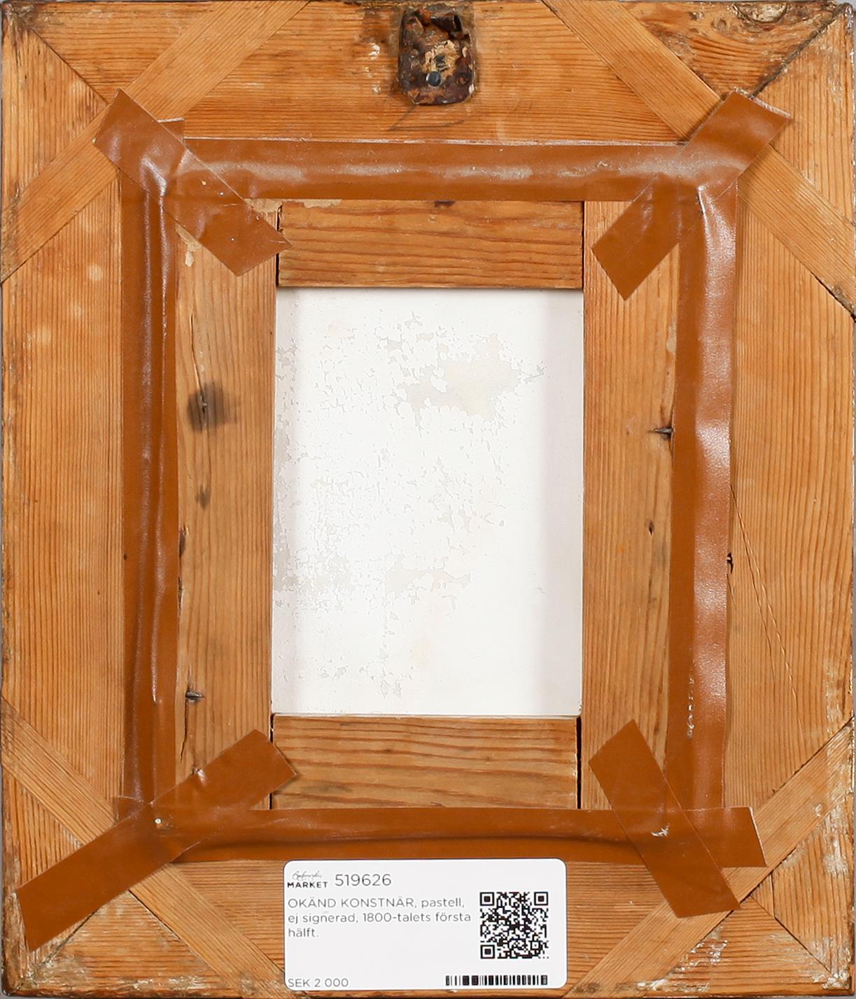 OKÄND KONSTNÄR, pastell, ej signerad, 1800-talets första hälft.