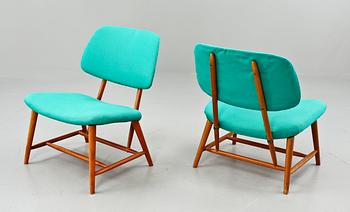 STOLAR, ett par. "TE-VE"stol. Alf Svensson för Ljungs Industrier AB, 1950-tal.