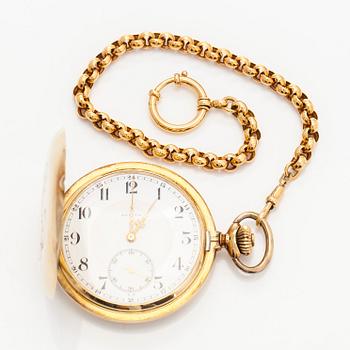 Zenith, taskukello, 55 mm, 14K kultaa, ankkurikäynti, kellonvitjat 14K kultaa.
