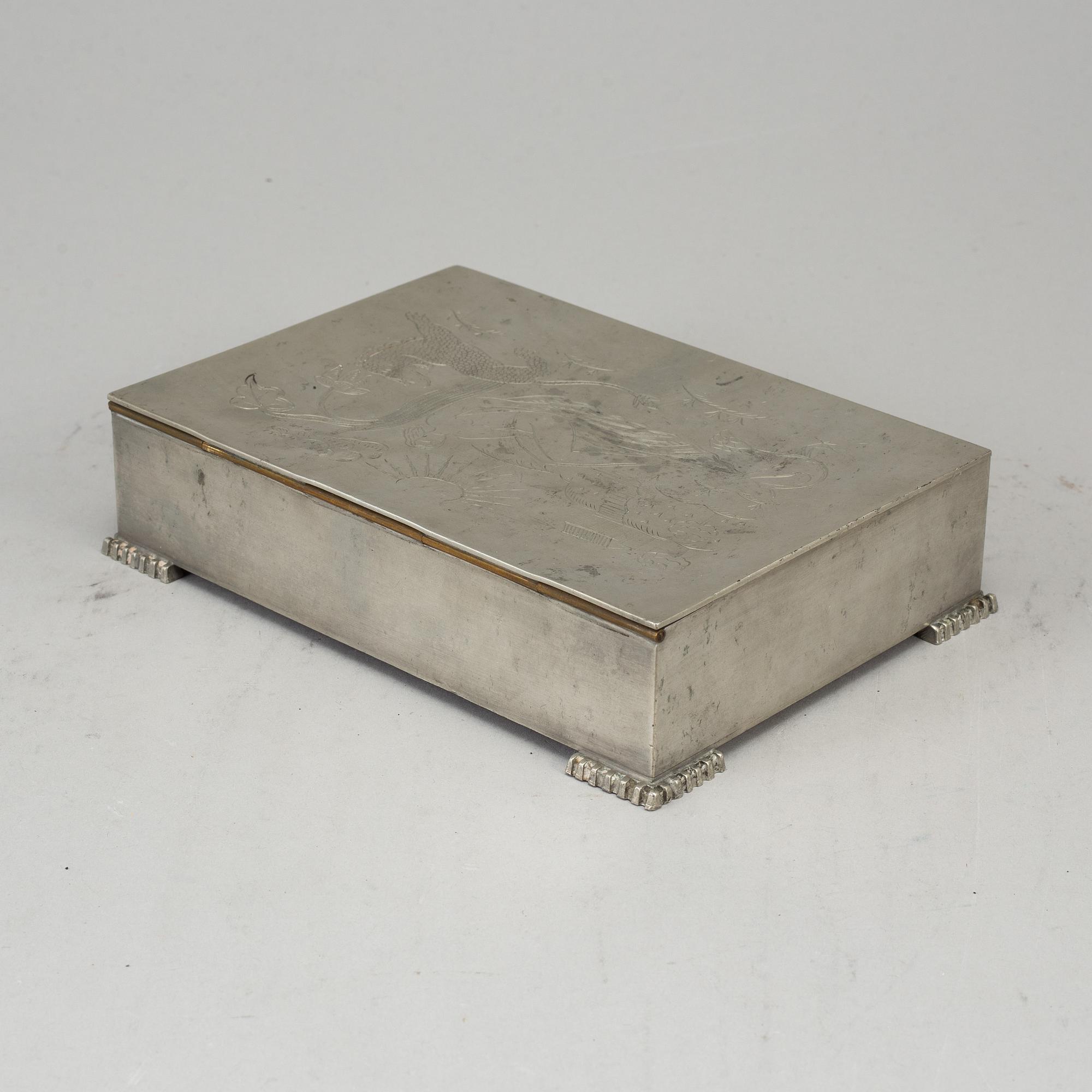 NILS FOUGSTEDT, atributed to, a pewter box, Svenskt Tenn, Stockholm 1935.