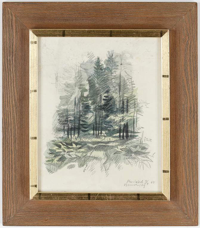 GUNNAR BRUSEWITZ, blandteknik, signerad, Mariedal 11/7 -64.