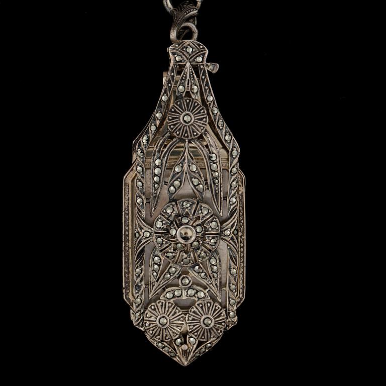 LORNJETT, silver, svenska importstämplar, 1910-20-tal.