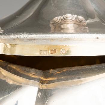 SAZIKOV, A 5-piece silver coffee and tea set, mark of the Sazikov Firm, Imperial Warrant, Saint Petersburg 1860.