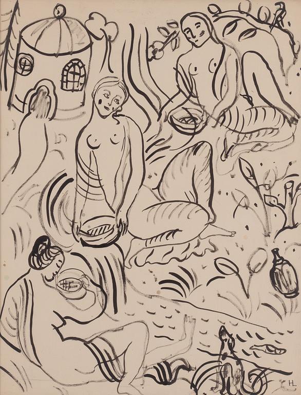 Hilding Linnqvist, Vid lusthuset.