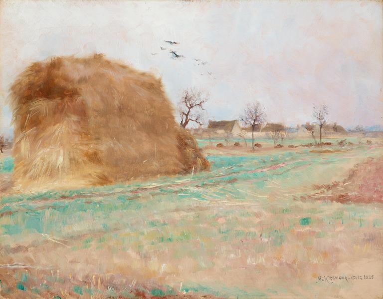 Nils Kreuger, "Halmstack på åkern" (Haystack in the field).