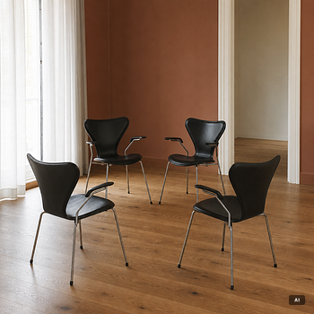 Arne Jacobsen, Armchairs, 4 pcs, "The Seven", Fritz Hansen, Denmark, 2006.