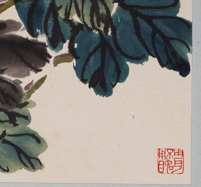 Two album-leaf, ink and colour on paper, after Chen Banding, 20th century.