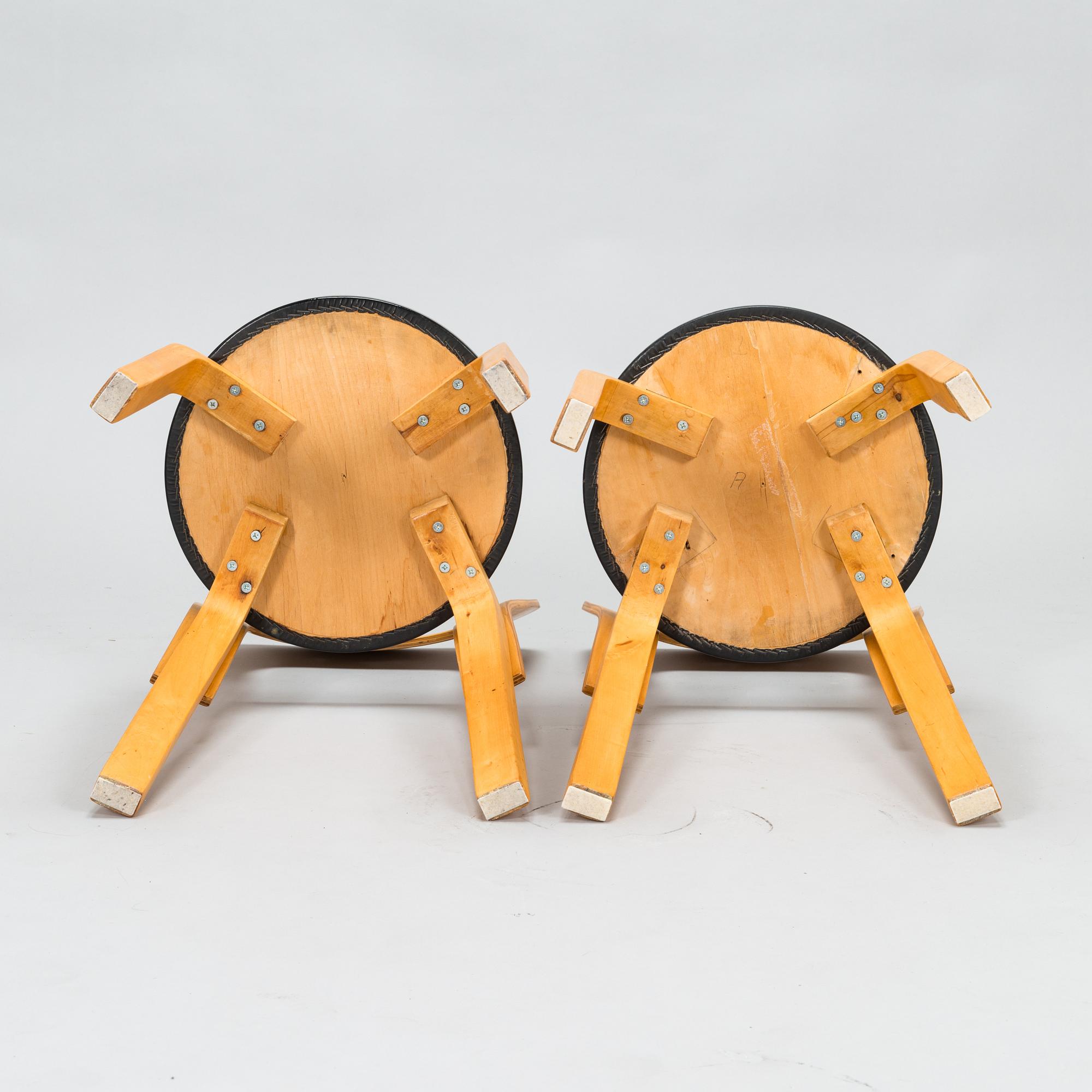 Alvar Aalto, four 1950s chairs, model 65, Artek.
