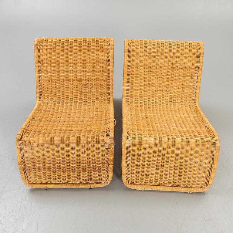 A pair of Tito Agnioli P3 easy chairs 1960s.