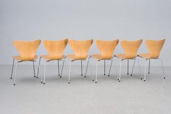 STOLAR, 6 st, "Sjuan", Arne Jacobsen för Fritz Hansen.