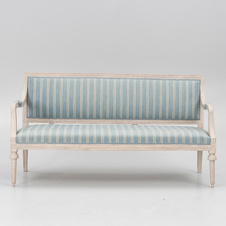 A late Gustavian sofa, circa 1800.