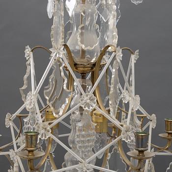 A Rococo style chandelier, early 20th Century.