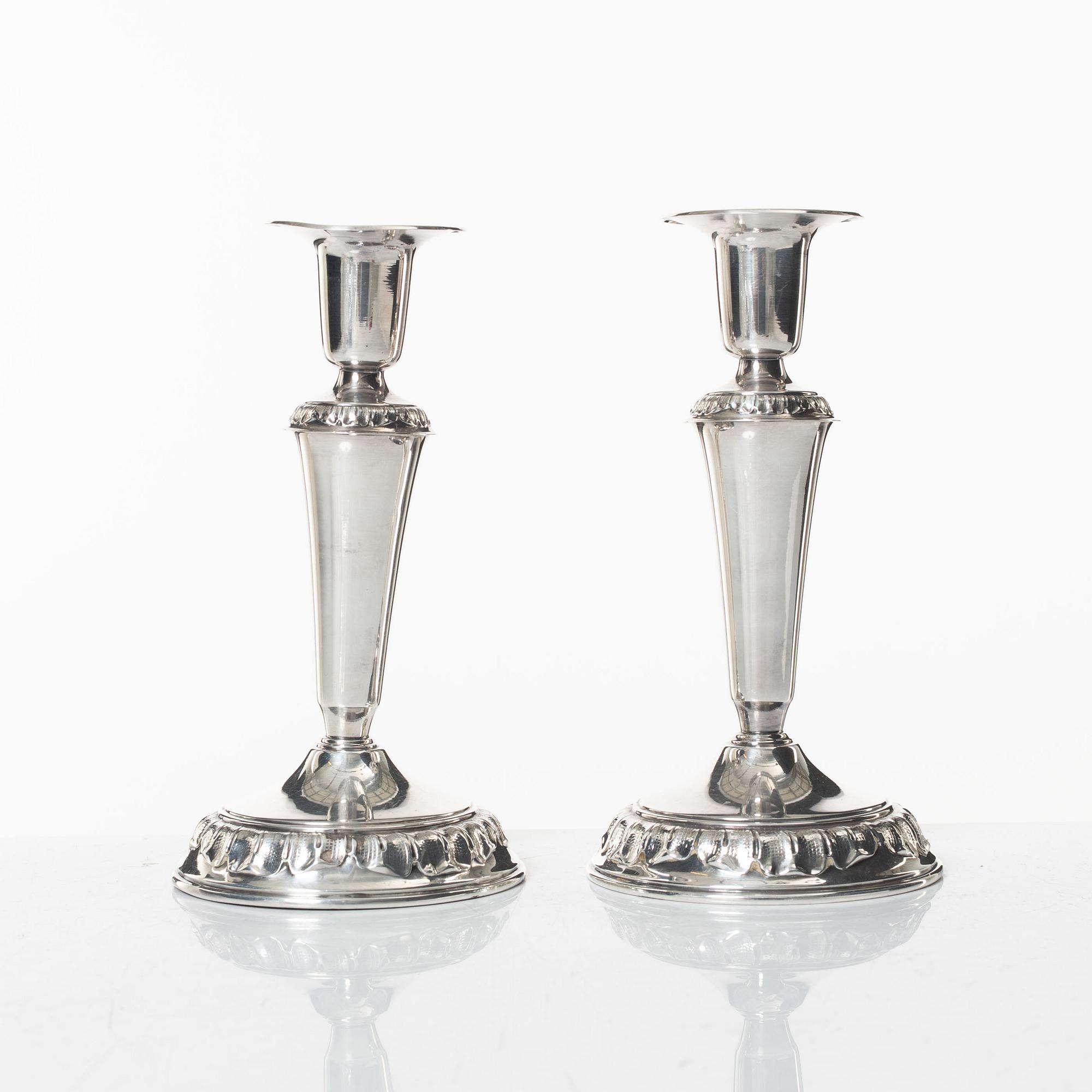 A pair of silver candlesticks, GAB, Stockholm, 1968.