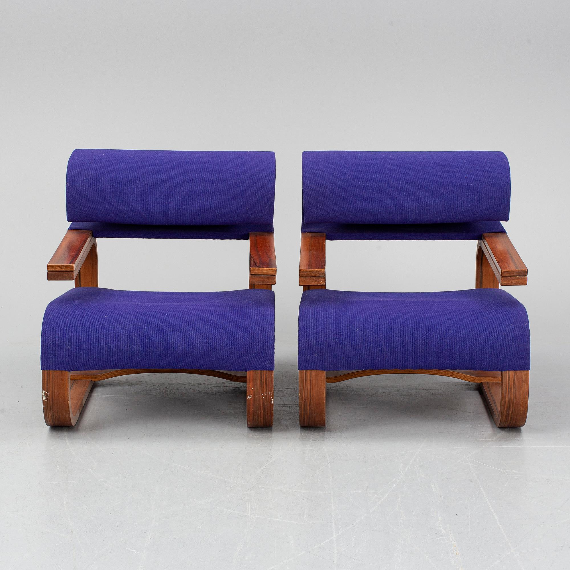 JAN BOCAN, armchairs, a pair, second half of the 20th century.