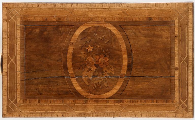 A Gustavian late 18th century occasional/games table by Gottlieb Iwersson (master in Stockholm 1778-1813), not signed.