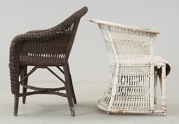 KORGSTOLAR, 2 st, 1900-tal.