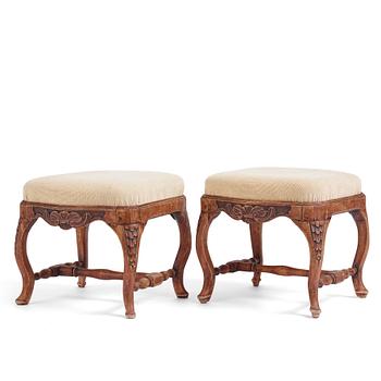 90. A pair of Swedish Rococo stools.