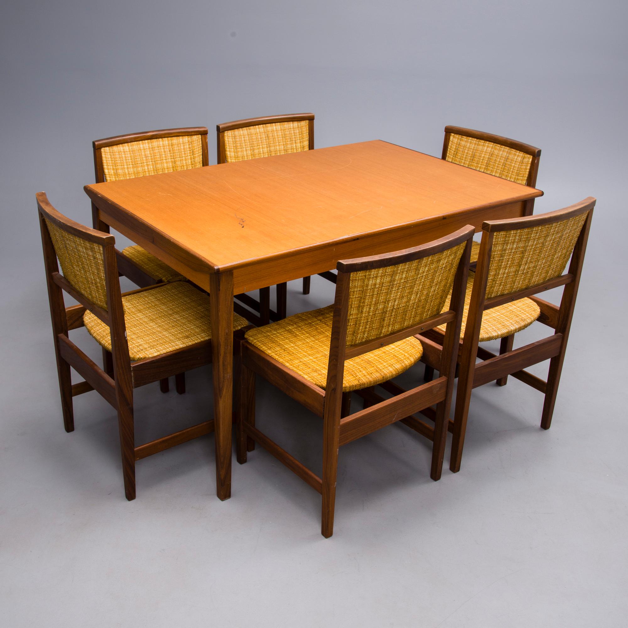 MATBORD och STOLAR, 6 st, 1960-tal.