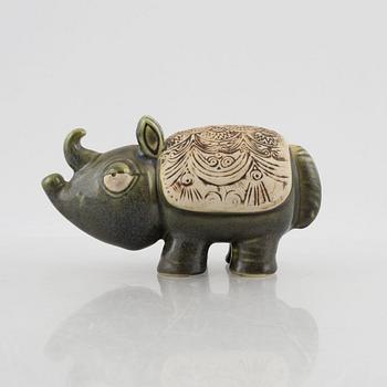 Lisa Larson, figurin, stengods, "Noshörning" ur serien "Jura", Gustavsberg.