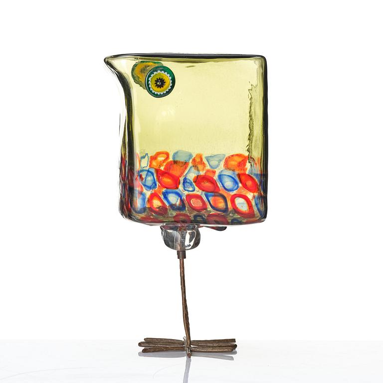 Alessandro Pianon, a "Pulcino" glass sculpture of a bird, model no. s191, Vistosi, Italy 1960s.