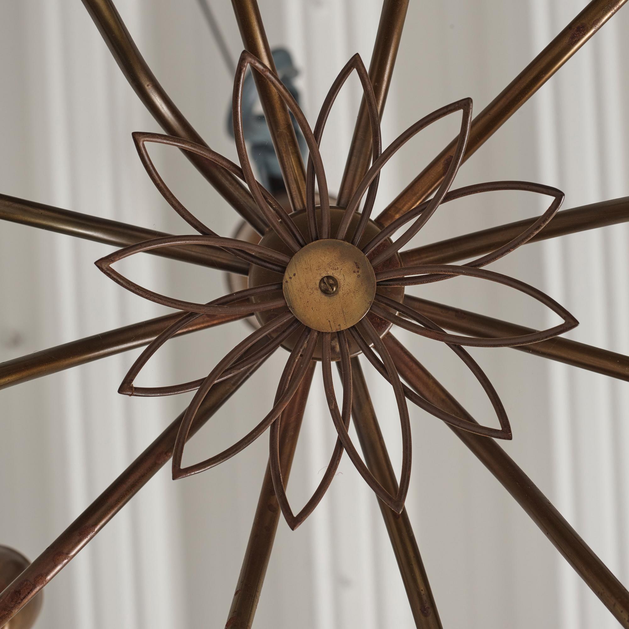 Hans Bergström, a pair of ceiling lamps, model "91", ateljé Lyktan, Sweden 1940-50s.