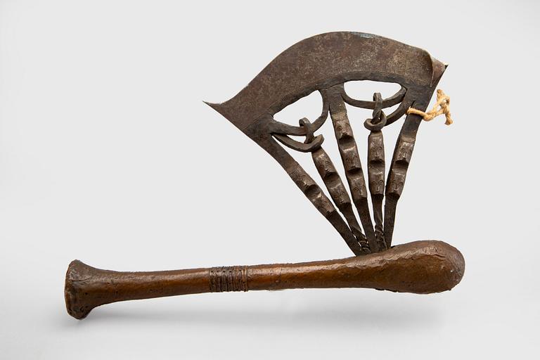 AXE, 'Kilonda' Songye and KNIFE / SWORD 'Lobala' Ngombe, DR Congo.