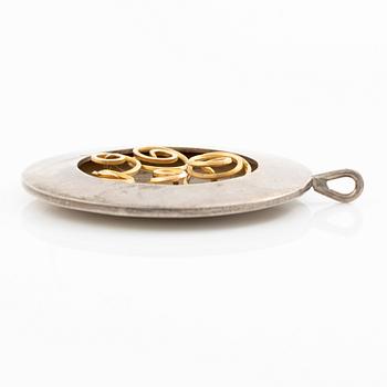 Karlheinz Sauer, pendant, silver and 14K gold.