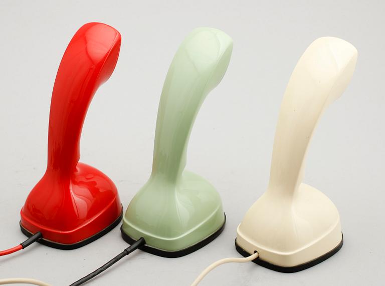 TELEFONER, 3 st, Kobra, LM Ericson, 1900-talets mitt.