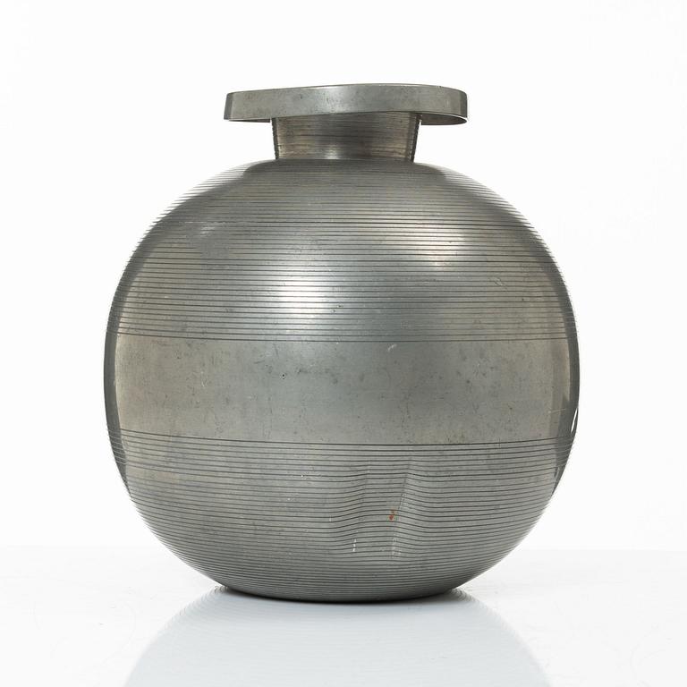 Sylvia Stave,  a pewter vase model '5496', C.G. Hallberg, Stockholm, 1934.