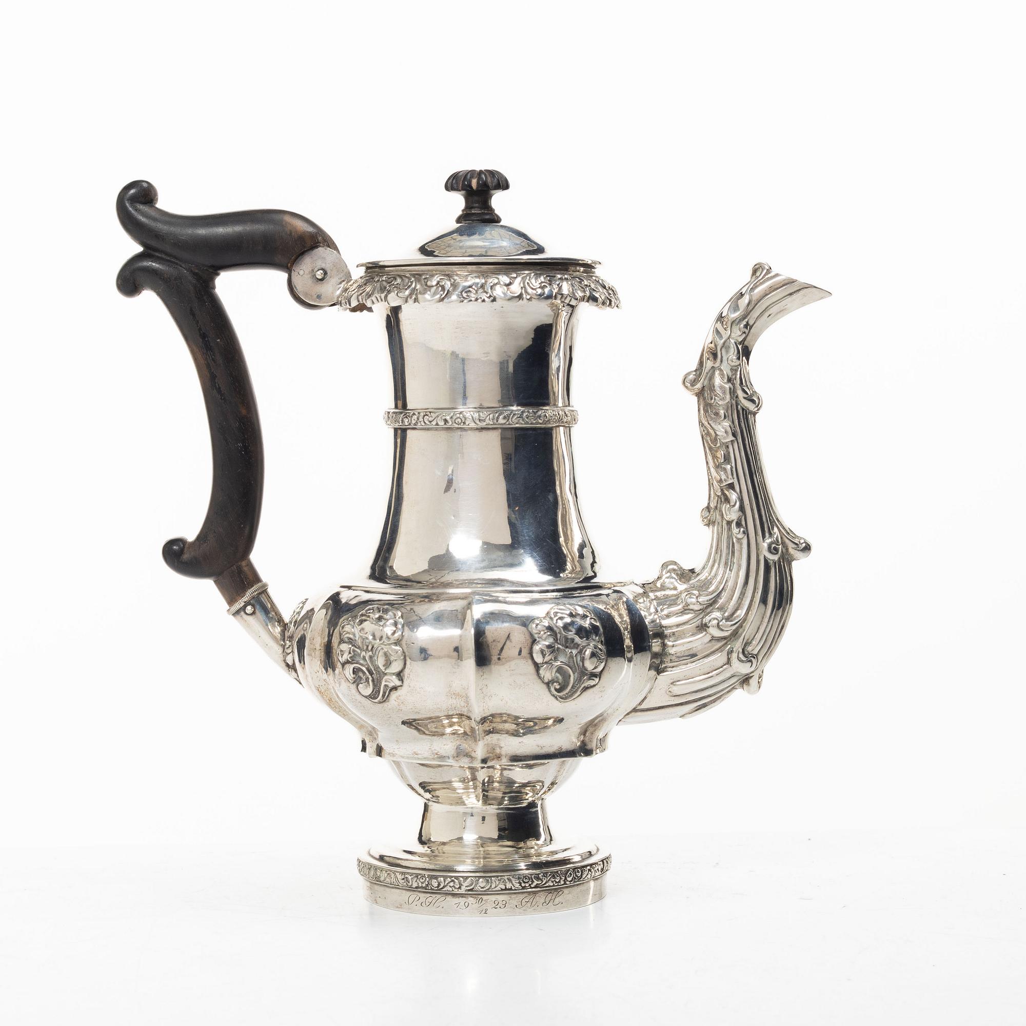 Carl Petter Norlin, mockakanna, silver, senempire, Malmö 1842.