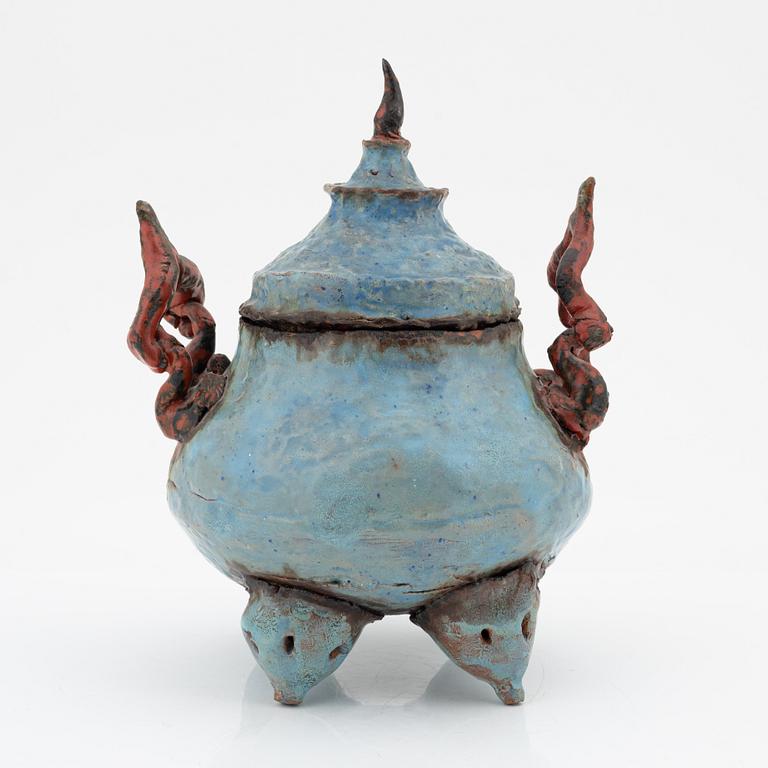 Mary-Ann Tollin Verde, a ceramic lidded urn, second half of the 20th Century.