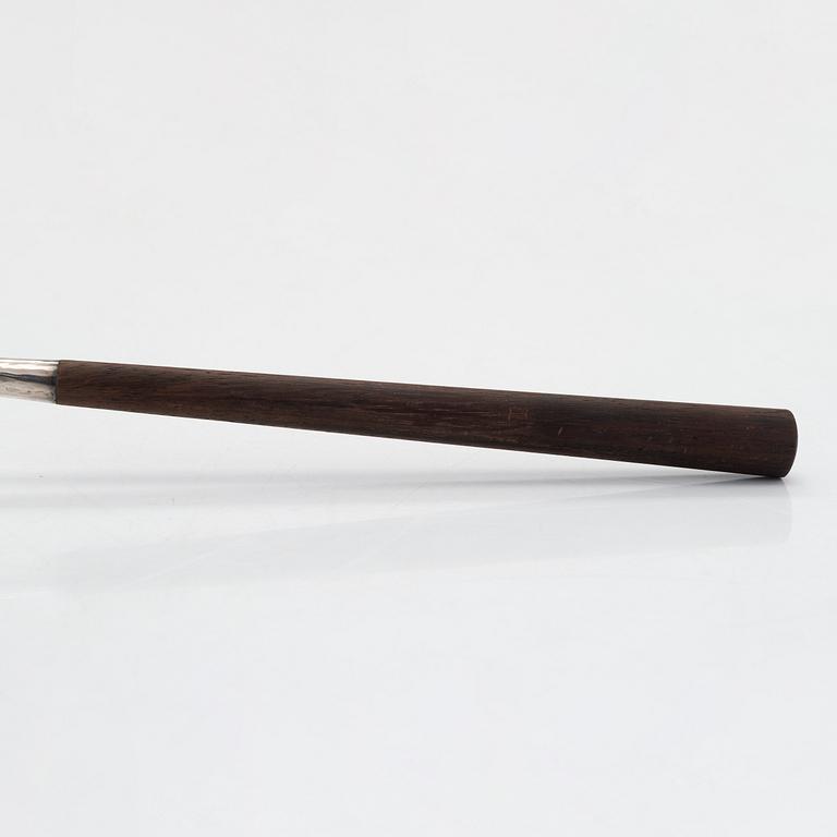 Tapio Wirkkala, a sterling silver and rosewood punch ladle, Kultakeskus, Hämeenlinna, Finland 1972.