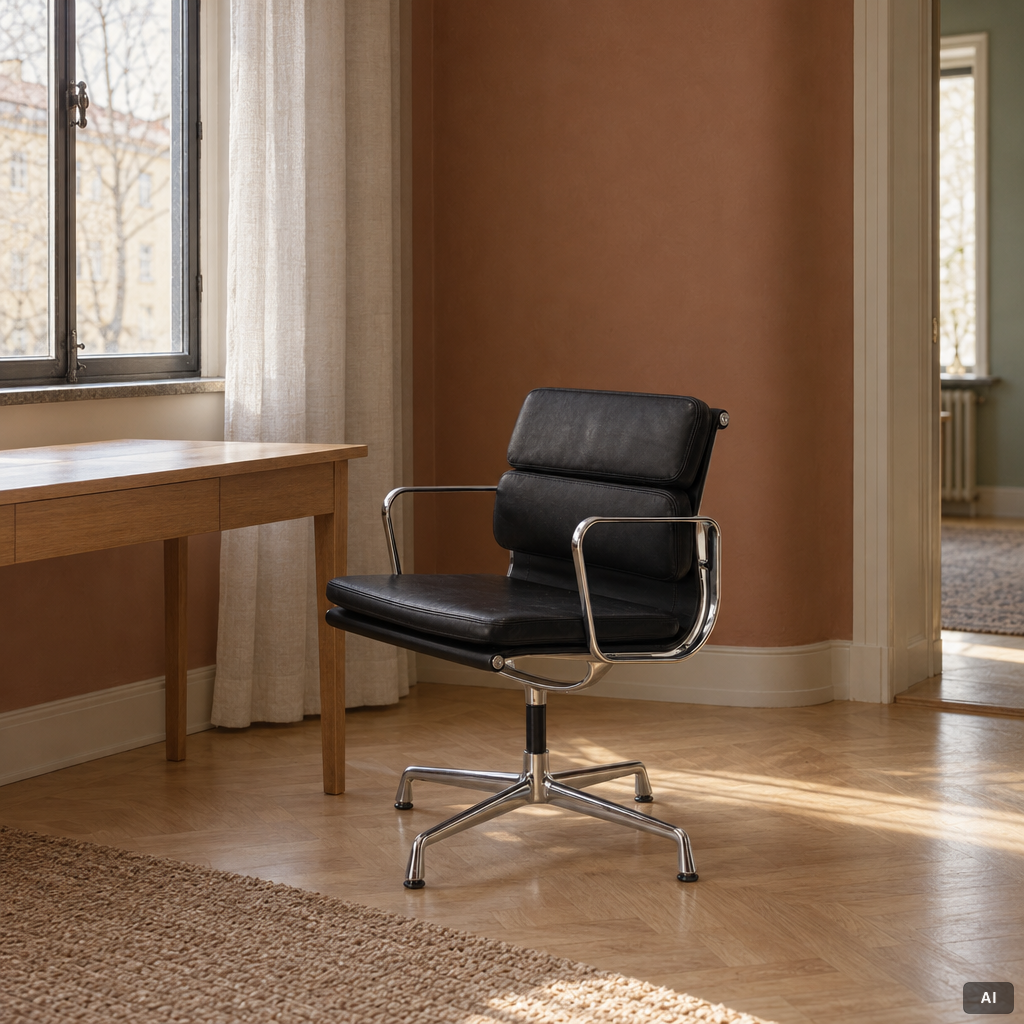Charles & Ray Eames, Chair, “Soft Pad Alu Chair”, model EA208, Vitra.