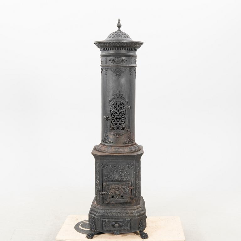An early 1900s cast iron stove.