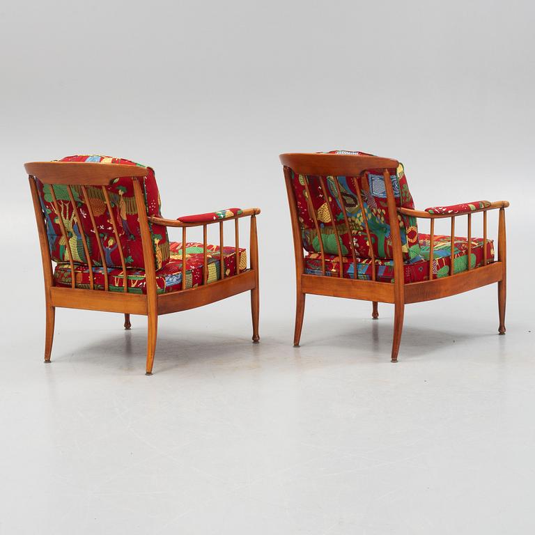 Kerstin Hörlin-Holmquist, a pair of 'skrindan' armchairs, OPE-Möbler, second half of the 20th century.