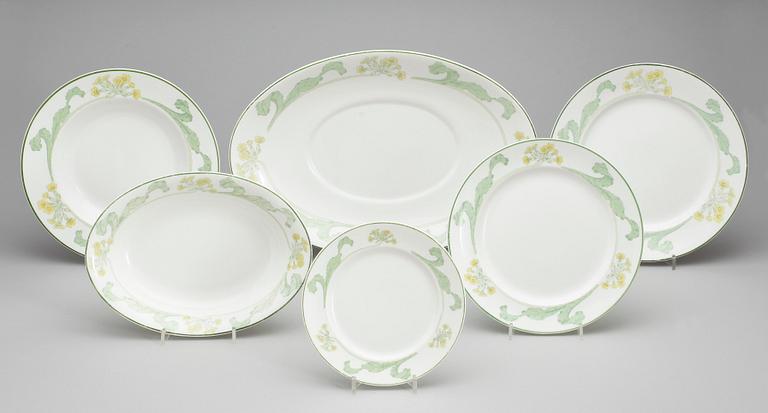 A Gunnar Wennerberg 82 pcs 'Gullviva' bone china dinner service, Gustafsberg 1905-20.