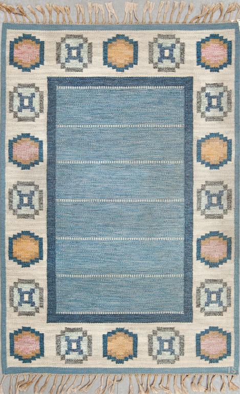 MATTA, rölakan, monogramsignerad IS, Ingegerd Silow, 1900-talets andra hälft. Ca 201 X 137 cm.