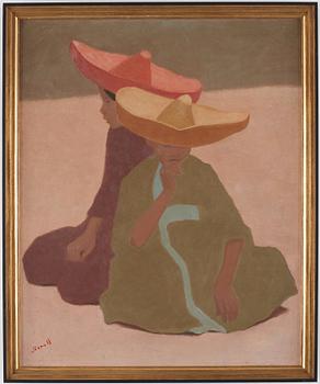 Greta Gerell, Seated children in large hats.