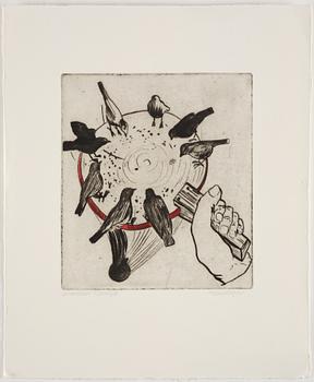 Hans Wigert, Pecking birds.