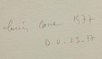 LOUIS CANE, gouache, sign och dat 1977.