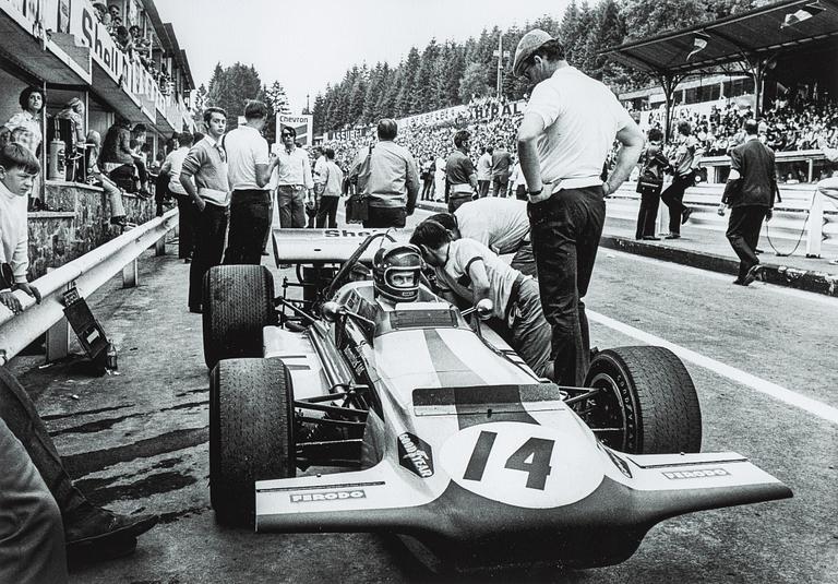 "Ronnie Peterson, March, i sitt andra F1-GP - Spa, Belgien, 1970".