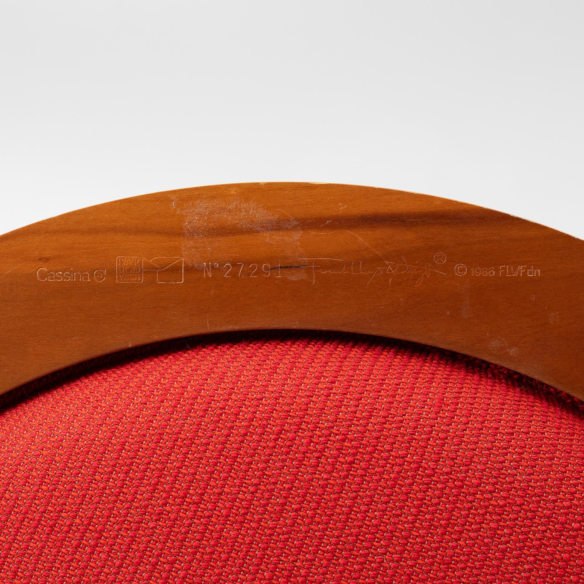 Frank Lloyd Wright, karmstol, modellnummer 606, "Barrel", Cassina.